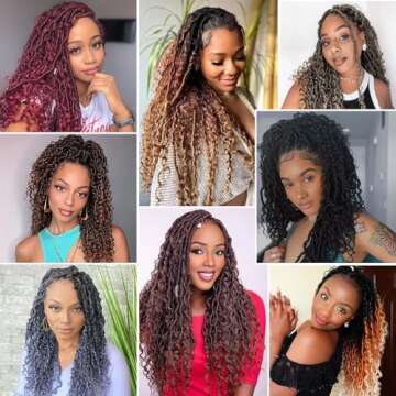 Goddess Locs Crochet Hair 14 Inch, 8 Packs Faux Locs Crochet Hair Pre Looped for Women, Boho Crochet Locs with Curly Ends (Black)