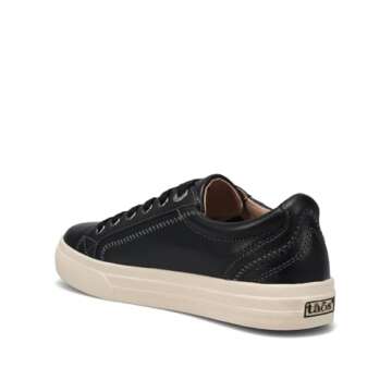 Taos Plim Soul Lux Women's Sneaker - Soft Premium Leather Lace Up Sneakers with All Day Walking Comfort and Support Black Leather 8 (W) US