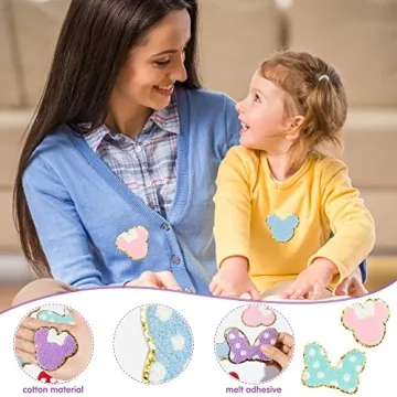 10 Cute Mouse and Bow Chenille Iron-On Patches