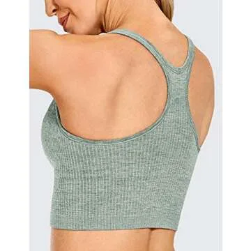 CRZ YOGA Longline Seamless Sports Bra with Pads