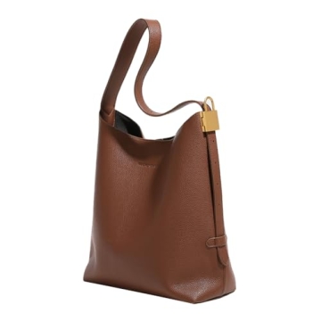 hibear Leather Hobo bag for Women Vegan Leather Bucket Bag Shoulder bag Slouchy Hobo Purses and Hand...