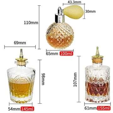 Bitters Bottle Set of 3 for Professional Bartenders & Home Use