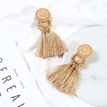 Boderier Bohemian Tassel Chandelier Earrings – Stylish & Comfortable