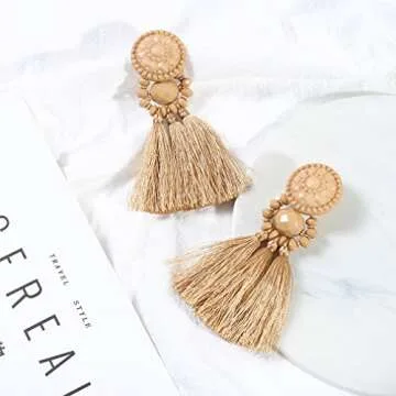 Boderier Bohemian Tassel Chandelier Earrings – Stylish & Comfortable