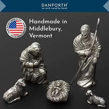 DANFORTH Holy Family Nativity Set, Handcrafted Pewter Nativity Set/Scene, Made in USA