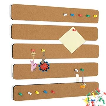 Adhesive Felt Pin Board Strips with Push Pins for Organization