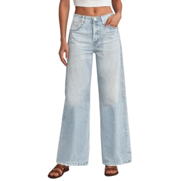 High-Waisted Wide-Leg Sweatpants with Faux Denim Style