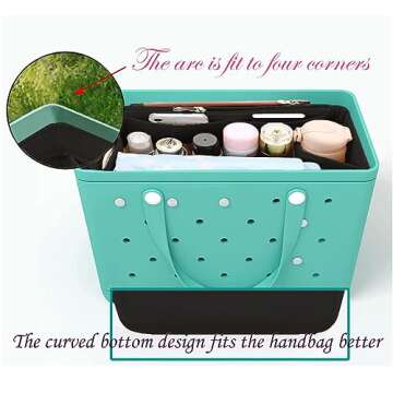 Lckaey Rubber Beach Bag Organizer Compatible with Bo Bag Tote, Divider Pouch for Bo Bags Accessories...