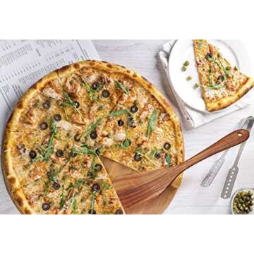 Wooden Spatula Nonstick Turner Acacia Wood, Long Handle Flat Frying Spatulas Handmade for Kitchen Gifts, Ideal Cookware Utensils for Cooking Eggs, Fish, Pancakes