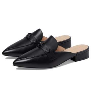 Cole Haan Women's Piper Bow Mule, Black Leather, 9