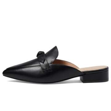Cole Haan Women's Piper Bow Mule, Black Leather, 9