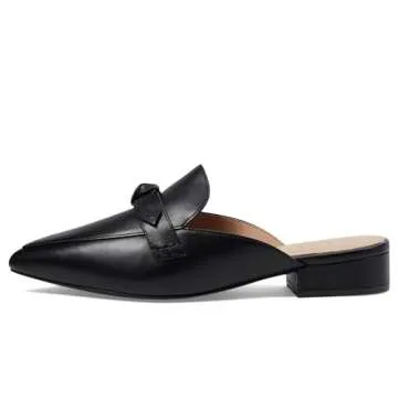 Cole Haan Women's Piper Bow Mule, Black Leather, 9