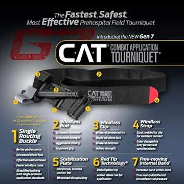 EVERLIT Emergency Trauma Kit, CAT GEN-7 Tourniquet 36" Splint, Military Combat Tactical IFAK for Cri...