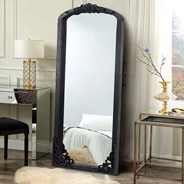 NeuType Arched Vintage Full Length Mirror 65x22 in Black