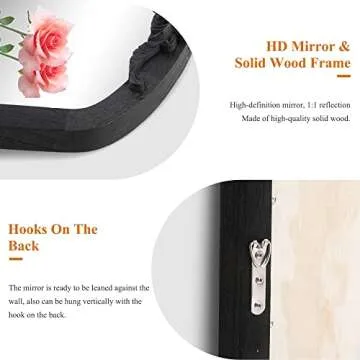 NeuType Arched Vintage Full Length Mirror 65x22 in Black