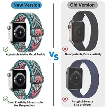 Greatfine Stretchy Solo Loop Strap for Apple Watch - Adjustable & Colorful