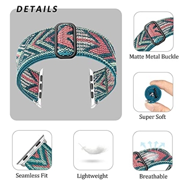 Greatfine Stretchy Solo Loop Strap for Apple Watch - Adjustable & Colorful