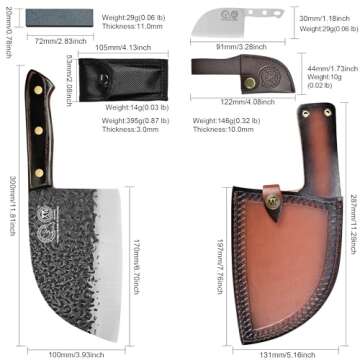 XYJ 7-inch Butcher Knife for Cooking and Camping