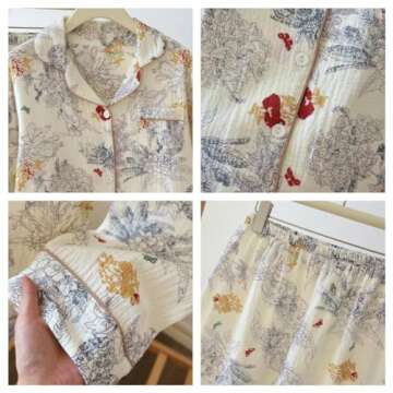 Vhitler Linen Set Coquette Womens Pajamas Set Summer Lounge Sets for Women Old Money Aesthetic