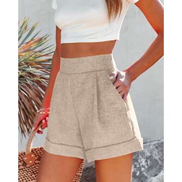 Wihion Women Summer Wide Leg Shorts High Waisted Casual Bermuda Shorts Lightweight Workwear Shorts w...