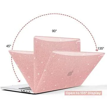 Anban MacBook Pro 13 Case - Glitter Rose Gold Design