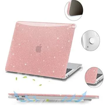 Anban MacBook Pro 13 Case - Glitter Rose Gold Design