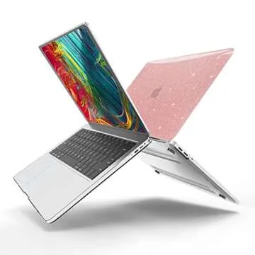 Anban MacBook Pro 13 Case - Glitter Rose Gold Design
