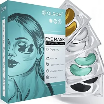 Collagen-Enriched Eye Mask - 16 pairs with 24k Gold, Dead Sea Minerals, Coconut Milk Protein and Alo...