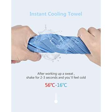 8Packs Cooling Towel (40"x 12"), Ice Towel, Microfiber Towel, Soft Breathable Chilly Towel Stay Cool for Yoga, Sport, Gym, Workout, Camping, Fitness, Running, Workout & More Activities