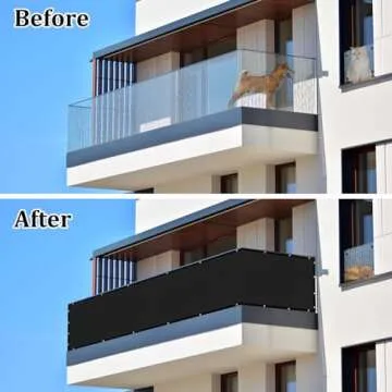 UPGRADE Balcony Privacy Screen Fence - UV Resistant Shade Cover 3' x 10'