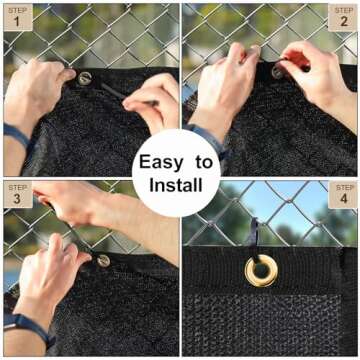 UPGRADE Balcony Privacy Screen Fence Commercial Shade Cover 3' x 10' with Ties Durable and UV Resistant Perfect for Deck Patios-Black, Customizable