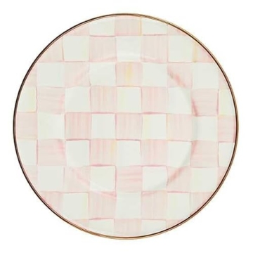 MacKenzie-Childs Enamel Pink-and-White Salad Plate