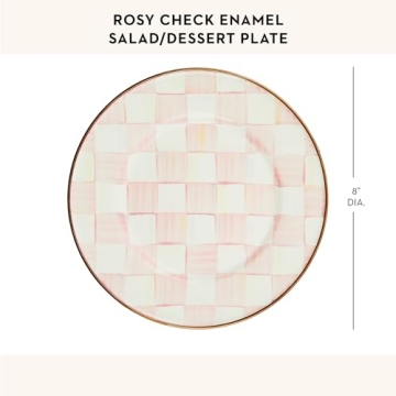 MacKenzie-Childs Enamel Pink-and-White Salad Plate