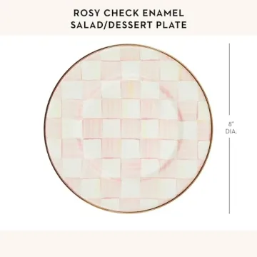 MacKenzie-Childs Enamel Pink-and-White Salad Plate