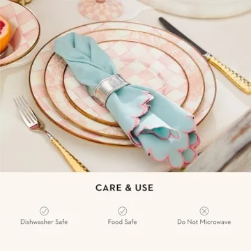 MacKenzie-Childs Enamel Pink-and-White Salad Plate