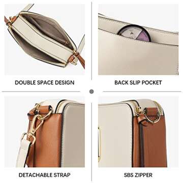 BOSTANTEN Crossbody Bags for Women Leather Snapshot Purses Shoulder Handbags with 2 Adjustable Strap