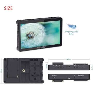 FEELWORLD F5 Pro V2 5.5 Inch 3D LUT 4K HDMI Input Output 1920×1080 IPS Touch Screen DSLR Camera Field Monitor