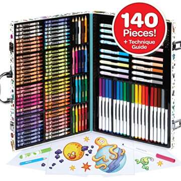 Crayola Inspiration Art Case, Art Set, Gifts for Kids, Age 4, 5, 6, 7 (Styles May Vary), includes 64 Crayons, 20 Short Colored Pencils, 40 Washable Markers and 15 Paper Sheets