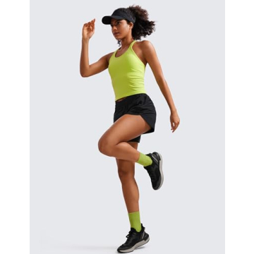 CRZ YOGA Women's Mid Waisted Running Shorts 5'' Quick Dry