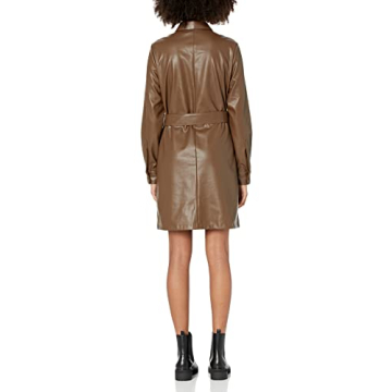 Stylish Vegan Leather Shirtdress for Women - The Drop