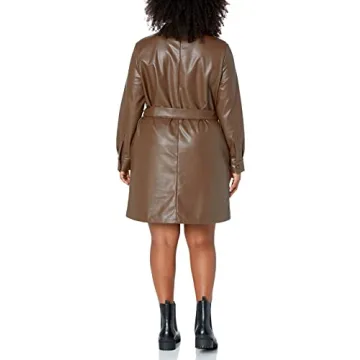 Stylish Vegan Leather Shirtdress for Women - The Drop