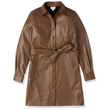 Stylish Vegan Leather Shirtdress for Women - The Drop