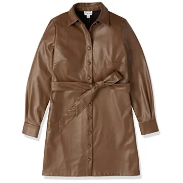 Stylish Vegan Leather Shirtdress for Women - The Drop