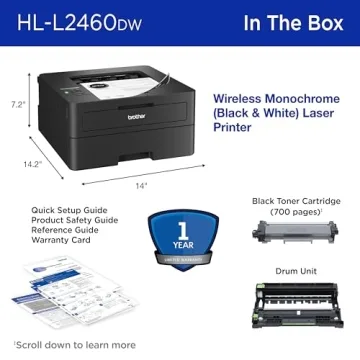 Brother HL-L2460DW Monochrome Laser Printer - Mobile Ready