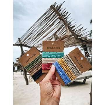 Soulvation Boho Hair Tie Bracelets for Women, Elastic Bands for Ponytails, Suitable for Thick and Thin Hair, Black Ties Prevent Breakage