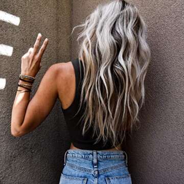 Soulvation Boho Hair Tie Bracelets for Women, Elastic Bands for Ponytails, Suitable for Thick and Thin Hair, Black Ties Prevent Breakage