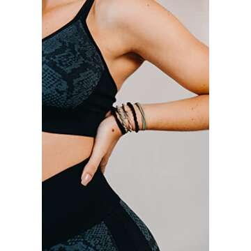 Soulvation Boho Hair Tie Bracelets for Women, Elastic Bands for Ponytails, Suitable for Thick and Thin Hair, Black Ties Prevent Breakage