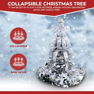 6ft Flocked Pull Up Christmas Tree with Ornaments and Lights