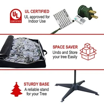 6ft Flocked Pull Up Christmas Tree with Ornaments and Lights