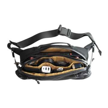 Human Things GENKI Saya Carry Sling Bag Cordura Black - Premium Waterproof Console Case & Tech Pouch for Portable Consoles - Shoulder Backpack Crossbody Protective Console for Men and Women